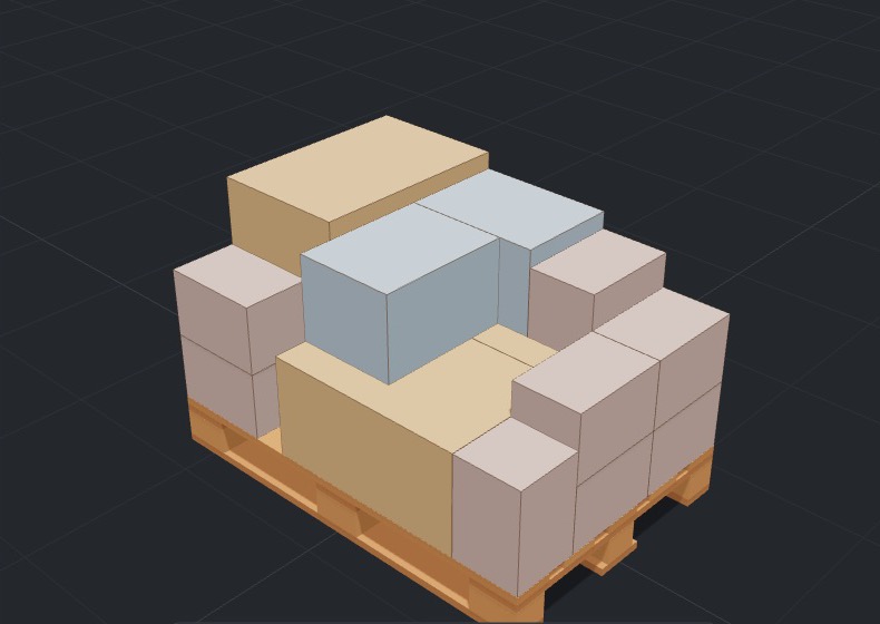 Rzeczywisty render w PalletLab Palletization